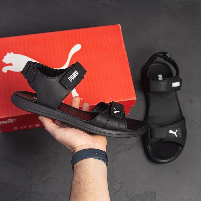 Чоловічі шкіряні босоніжки Puma Black