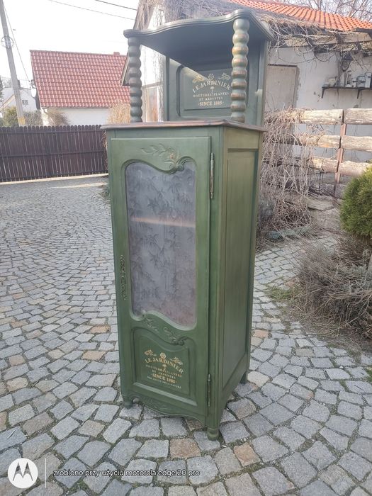Biblioteka, bielizniarka, antyk witryna  antyk