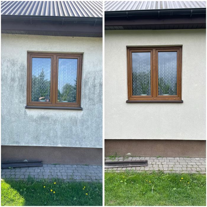 Mycie kostki brukowej, elewcji, dachu LĘCZNA
