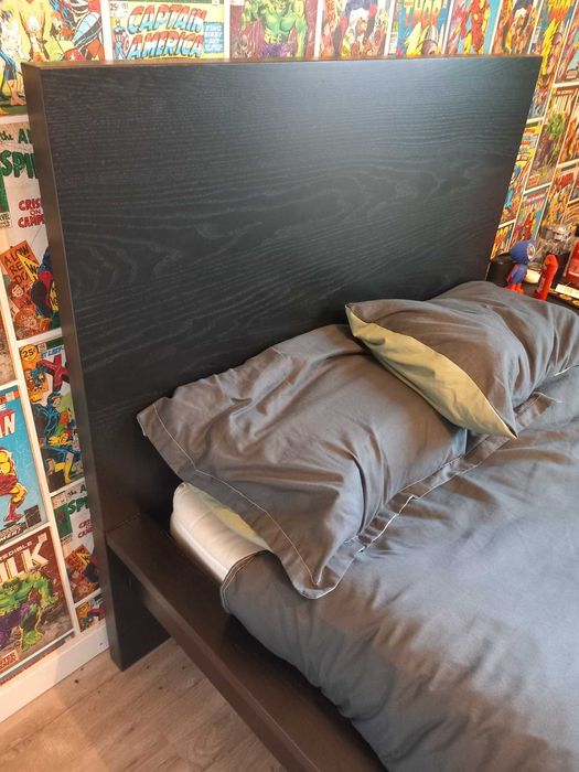 Cama MALM Preto 90x200cm