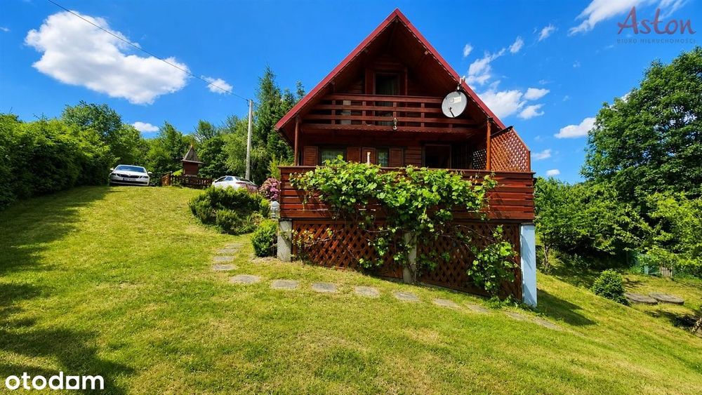 Drewniany dom całor.|1158 m² działki| pięny widok