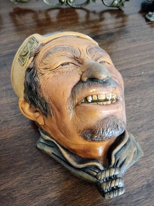 Escultura 1970 de rosto chinês gesso Bossons Inglaterra