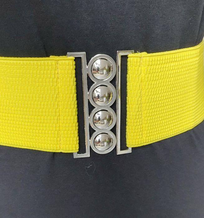 Elastyczny żółty szeroki pasek damski