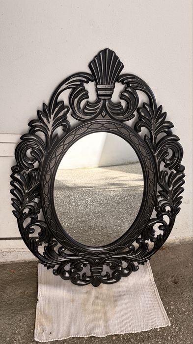 Espelho Gótico Preto Oval