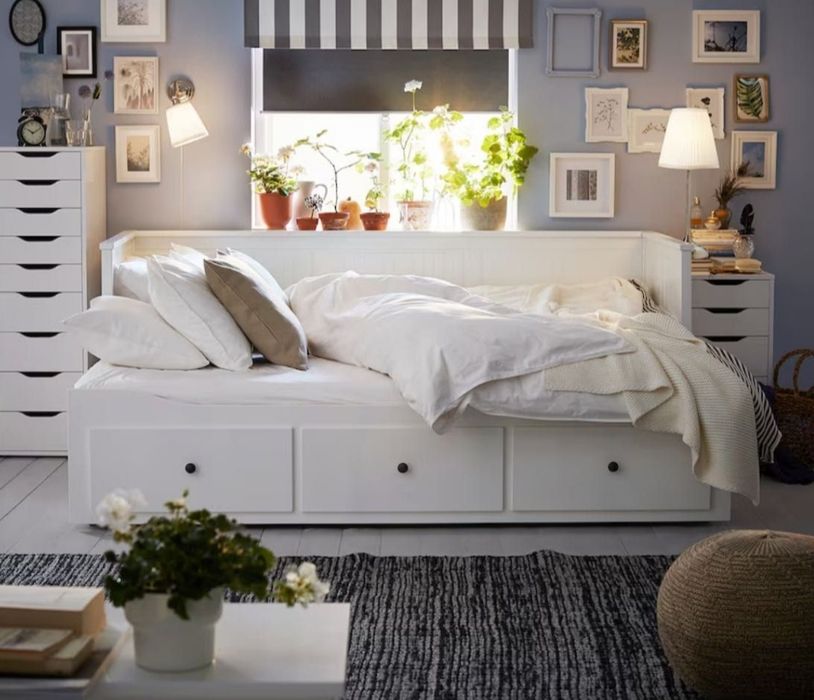 Cama Hemnes Ikea Branca Bom Estado + 2 Colchões