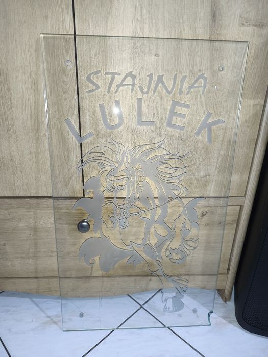 Duży Szyld Szkło szyba Grawer Stajnia