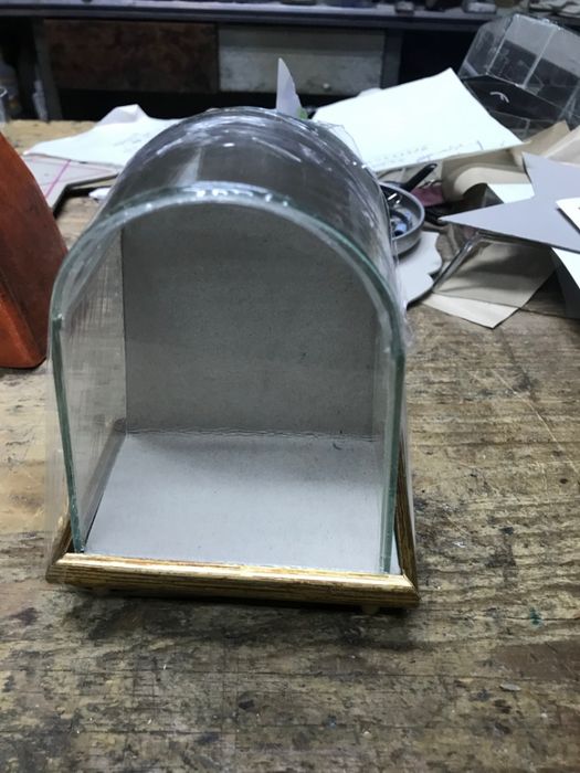 Glass Oratory/Display Case with Wooden Frame