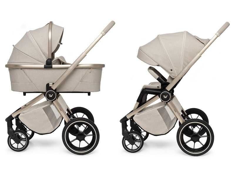 Wózek Muuvo Quick BOHO 2w1 Lekki Składany Gondola+Spacerówka +Adaptery