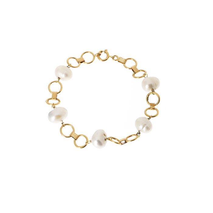Joias - Pulseira em ouro 19.2K e pérolas