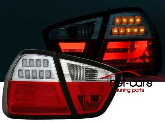 Lampy tylne tył BMW E90 05-08 LED Diodowe LIGHTBAR czerwono biale