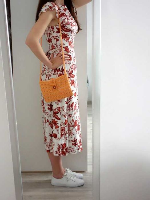 Nowa torebka szydełkowa handmade mała boho biała listonoszka