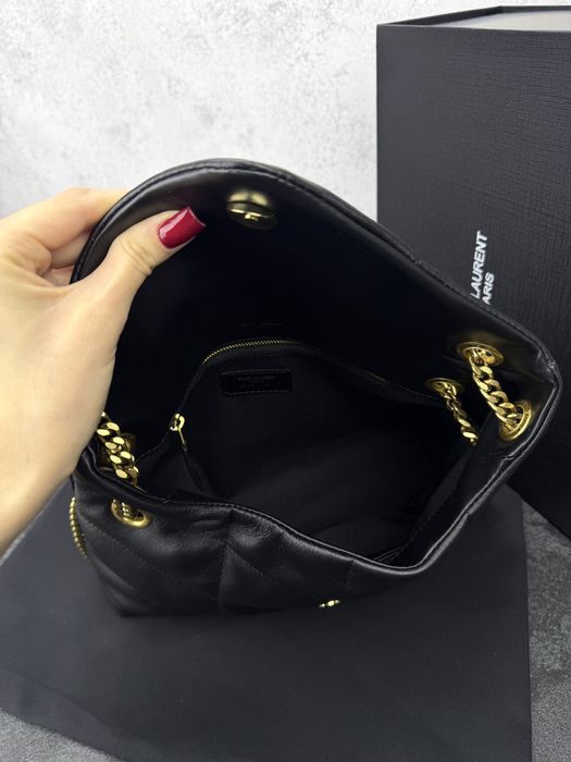 Сумка Yves Saint Laurent Puffer Black срібна та золота фурнітура