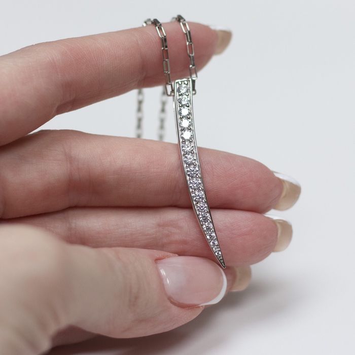 Sif Jacobs срібна цепочка з кулоном, цирконій