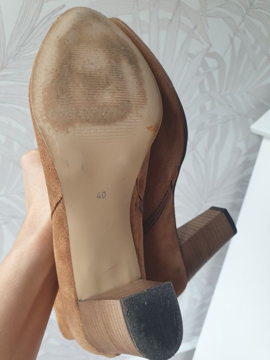 Efektowne skórzane botki damskie * Włoska marka LINEA ZETA Super Stan