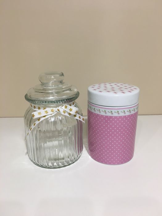 Банки для цукру круп спецій на кухню кераміка скло прованс вінтаж