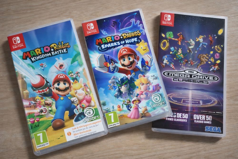 Gry Nintendo Switch - Mario + Rabbids, Sega Mega Drive, Justice Leauge