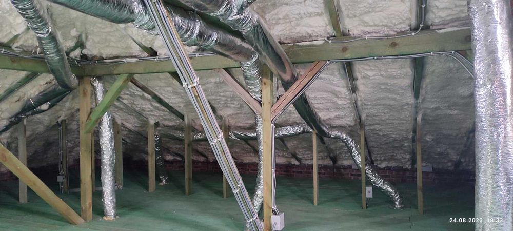 ППУ Утеплення Пінополіуретаном Мансард Дах Склад Ангар Піною Перекритя