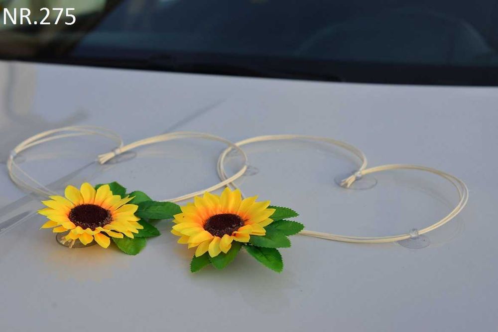 ŚLICZNA dekoracja na samochód ze SŁONECZNIKÓW.Ozdoby 275
