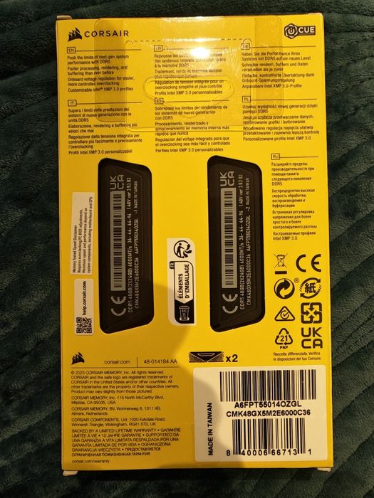 48GB Memória RAM DDR5 CORSAIR 6000 CL36