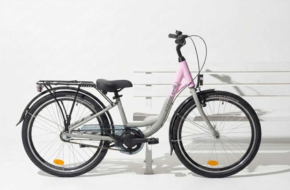 Rower trekkingowy Onilus Nena 24" rama 12" szaro-różowy 2025