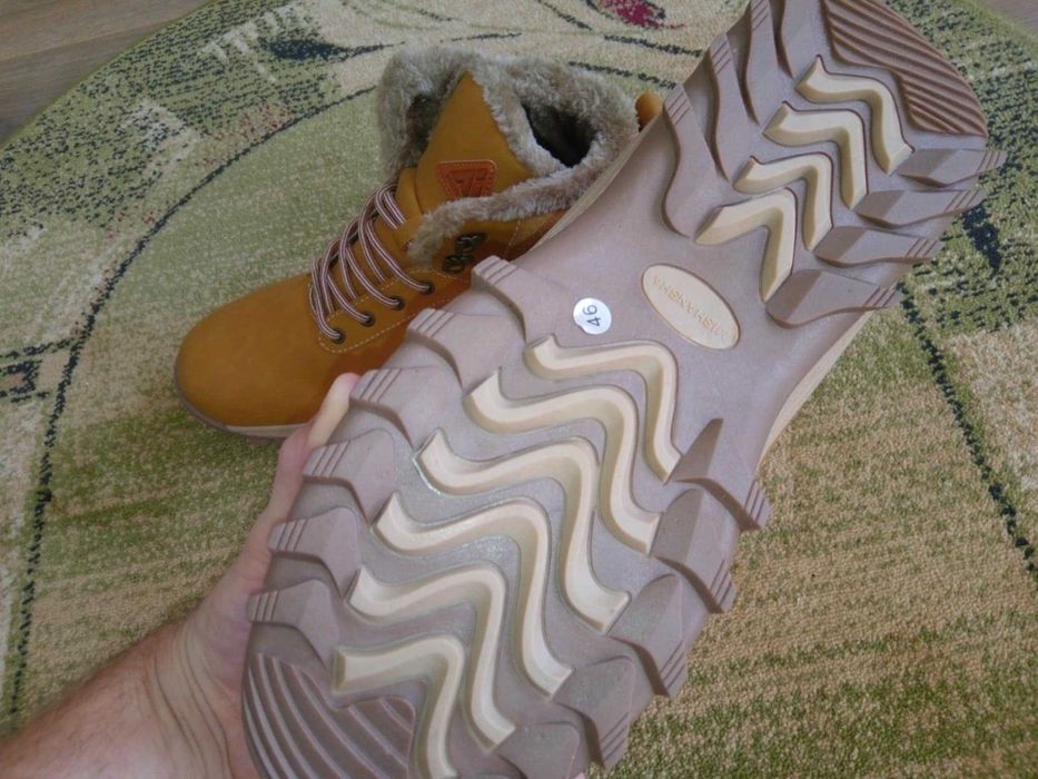 Buty zimowe męskie wysokie ocieplane miodowe śniegowce 46 trapery