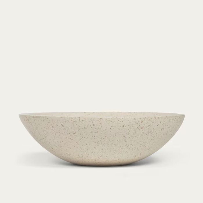 Lavatório novo de bancada Delina terrazzo branco Ø 40 cm