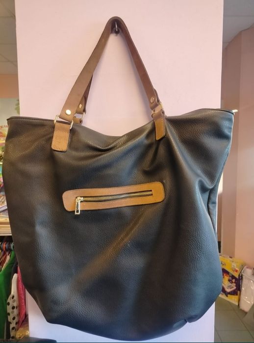 Torebka na ramię dużą czarna że skóry  Makalu