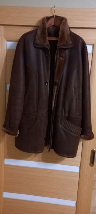 Мужская новая дублёнка из натуральной кожи при весе она с Канады