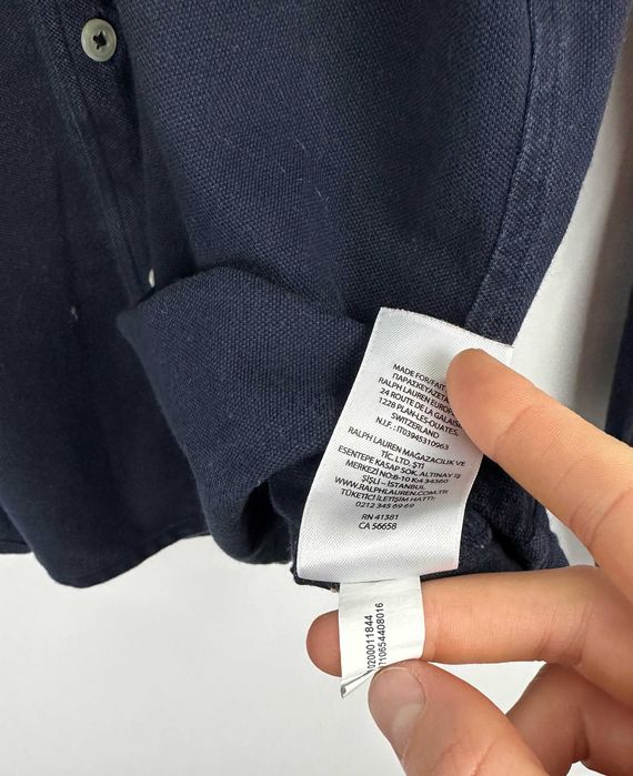 Koszula POLO RALPH LAUREN mesh granatowa męska slim r. S