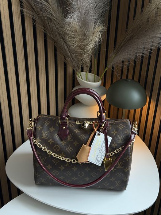 Сумка Louis Vuitton Speedy 30 бургунді