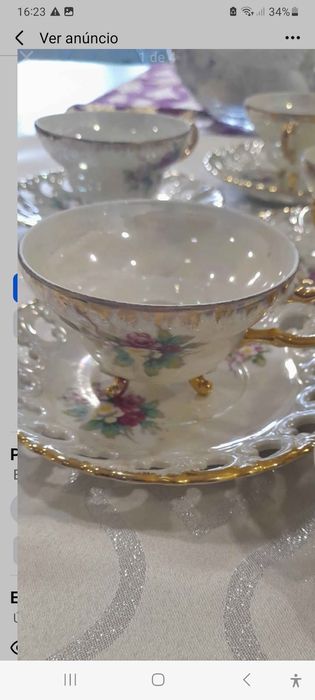 Serviço fino de chá, 6 chávenas  Marca EMIAM