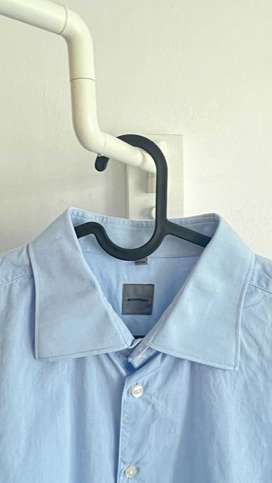 Błękitna koszula premium XL 42 - 100% bawełna Montego klasyczna