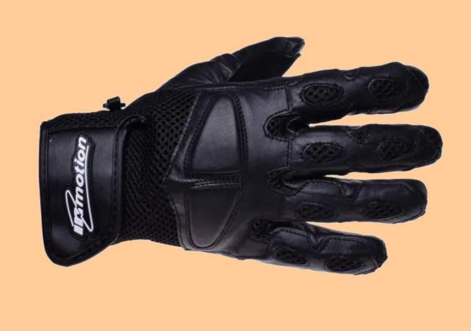 Nowe!!! Rękawice Inmotion Motocyklowe Czarne Skóra Siatka