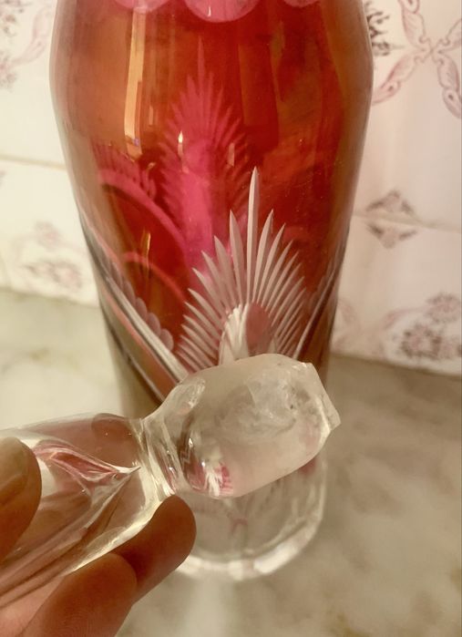 Garrafa em cristal lapidada