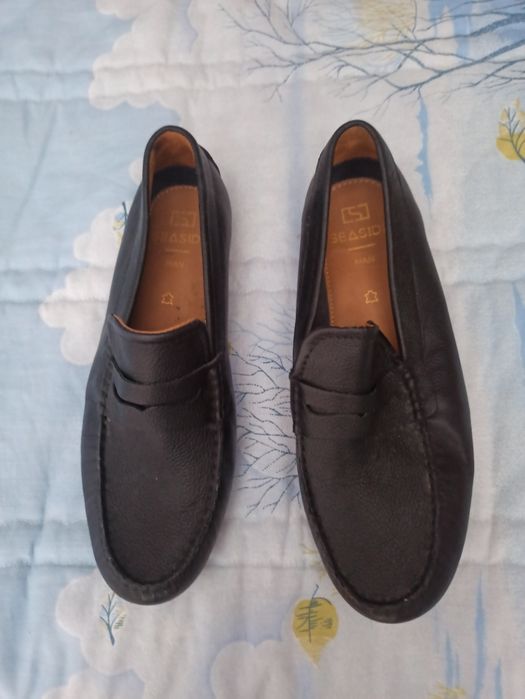 SAPATOS Em Pele Pretos Sem Atacadores N: 42 SEASIDE!