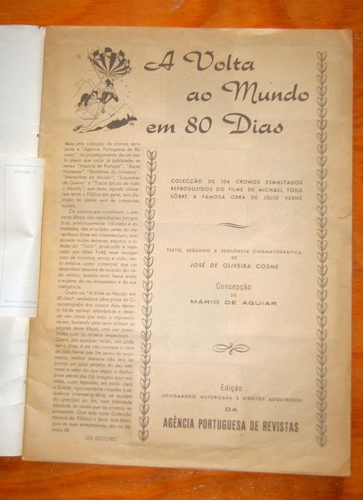 Caderneta de cromos antiga.