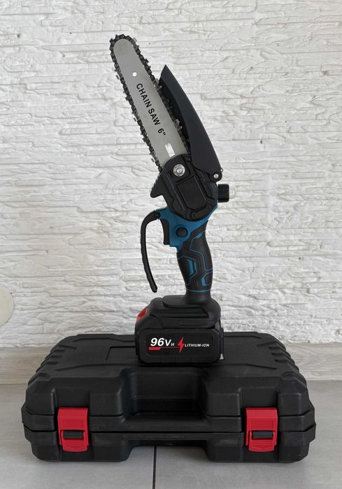 Mini Pilarka Łańcuchowa 6" Akumulatorowa 2x Bateria Smarownie Łańcucha