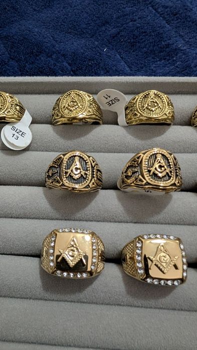 Anéis Massons ouro laminado 18k