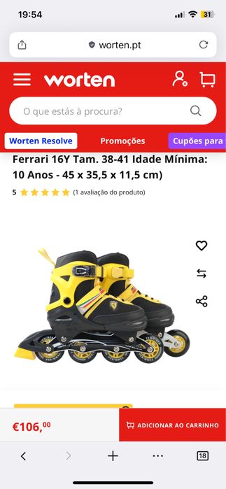 Patins em linha Ferrari 38/41