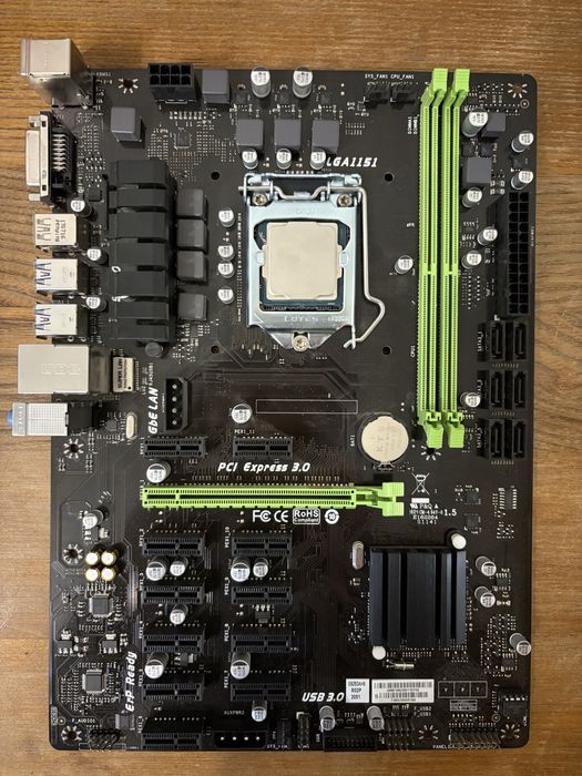 Материнская плата Вiostar TB-250-BTC PRO с процессором intel i3-7100