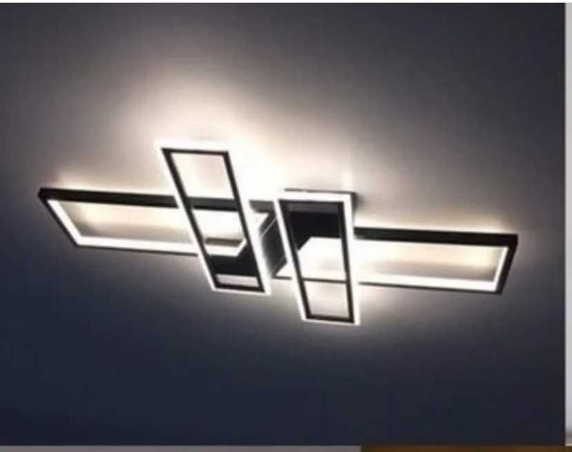 ЛЕД люстра 120Ватт чорно біла (БЕЗКОШТОВНА Доставка)