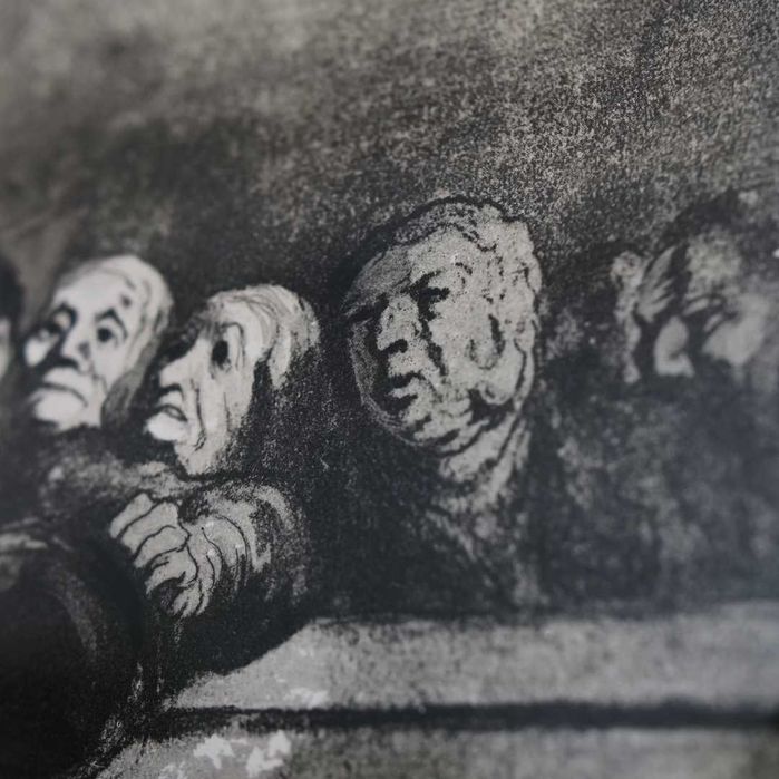 Litografia "La Plaidoirie" de Honoré Daumier assinada e numerada