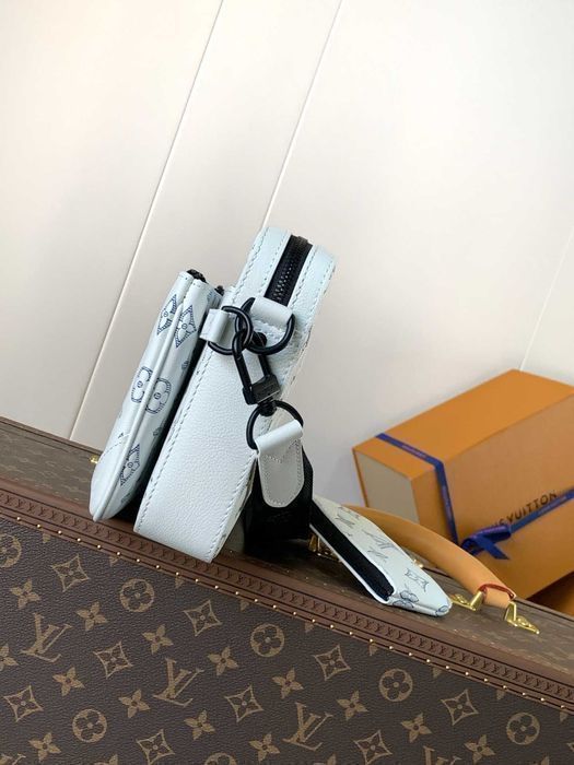 LOUIS VUITTON TRIO 3в1 мужская сумка белая кожаная кожа оригинал