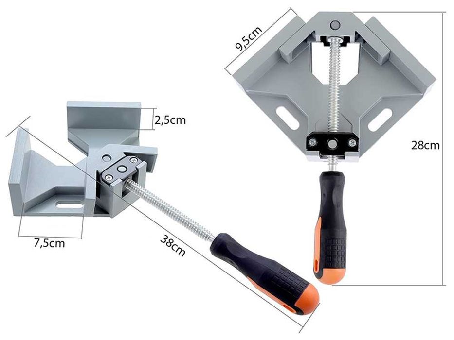 Ścisk STOLARSKI Zacisk Kątowy Montażowy IMADŁO KĄT 90 NAROŻNE uchwyt