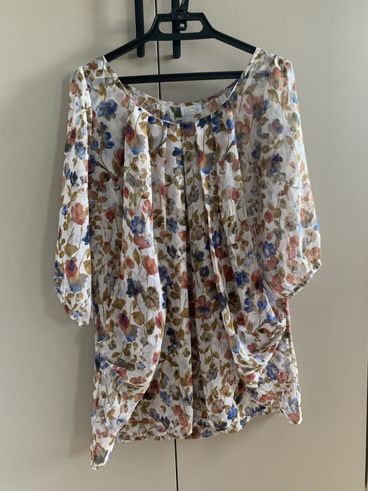 Jedwabna tunika w przepiękne kwiaty