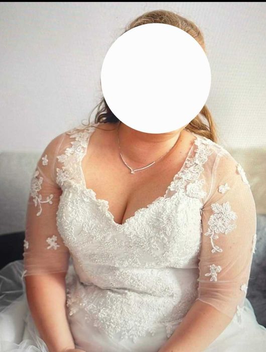 Suknia  ślubna księżniczka brokatowa