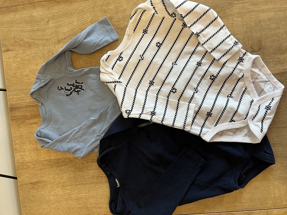 Komplet body na długi rękaw zestaw 74-80