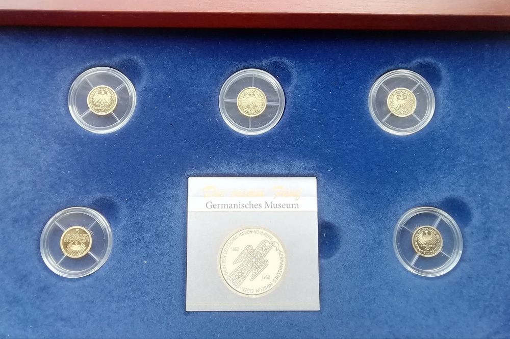 Німеччина 2007р. ЗОЛОТО. ПРУФ. Шикарний набір 5 марок! Сертифікати.