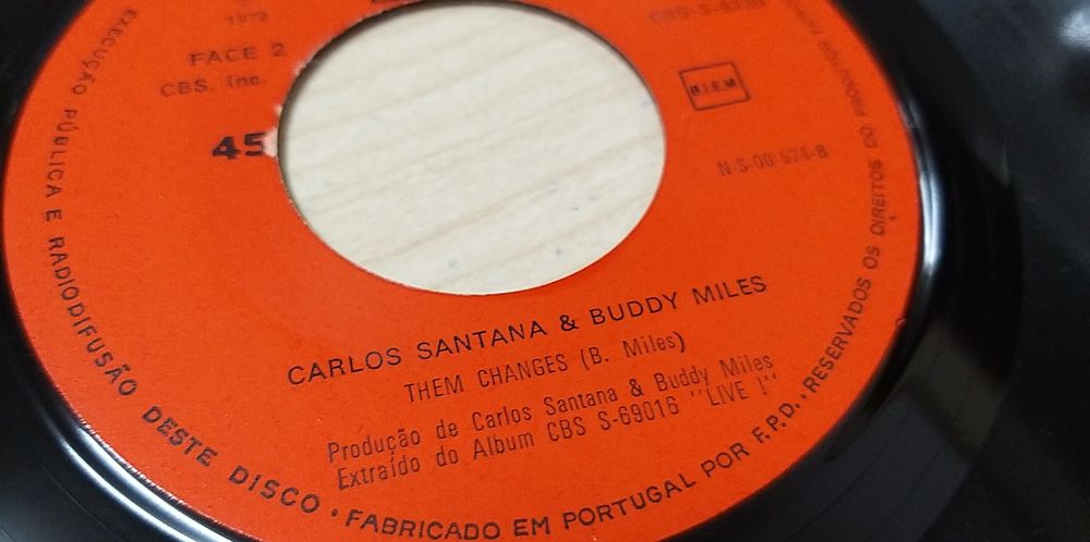 Vinil 45' Carlos Santana & Buddy Miles.