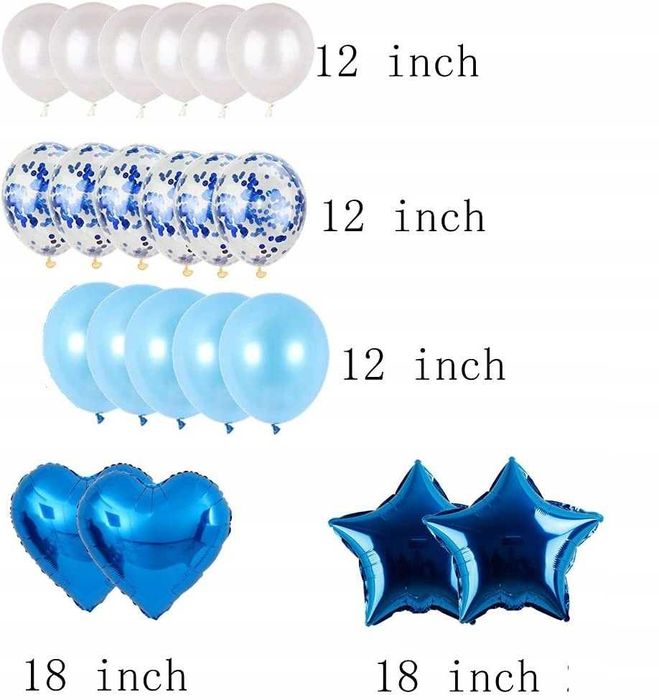 Zestaw Urodzinowy Balony 47 4 7 Urodziny Niebieski Baner 26szt